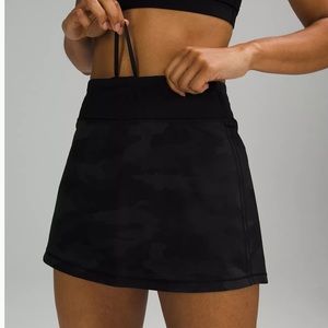 NWT Lululemon Pace Rival Mid Rise Skirt 20 Long Black Camo